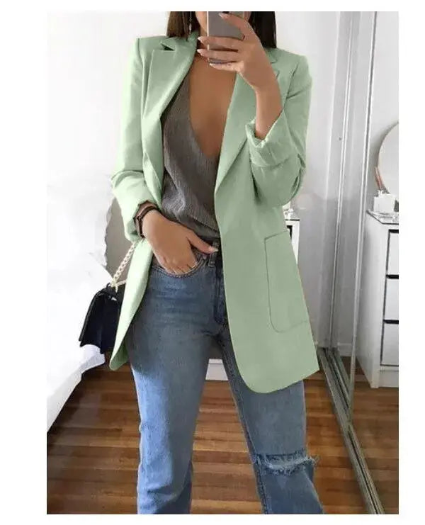 Blazer tipo cárdigan ajustado con temperamento - Skinluminova