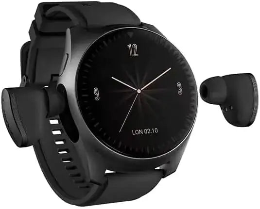 Reloj inteligente KORONA Wearbuds Watch 2 con auriculares, monitor de actividad física, frecuencia cardíaca, llamadas y sueño. Deportivo, larga autonomía, color negro. Skinluminova