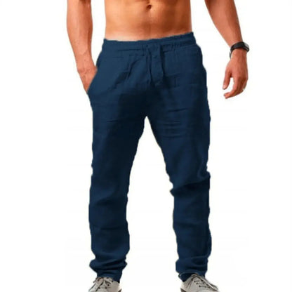 Pantalones de lino y algodón con bolsillos Skinluminova