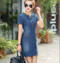 Vestido vaquero holgado estilo coreano de primavera Skinluminova