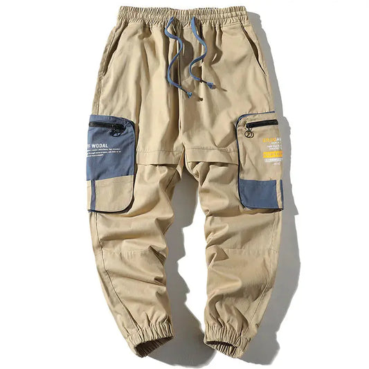 Pantalones cargo con bloques de color y bolsillos grandes Skinluminova
