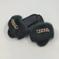 Chanclas de piel de zorro sintética de peluche, pantuflas de moda Skinluminova