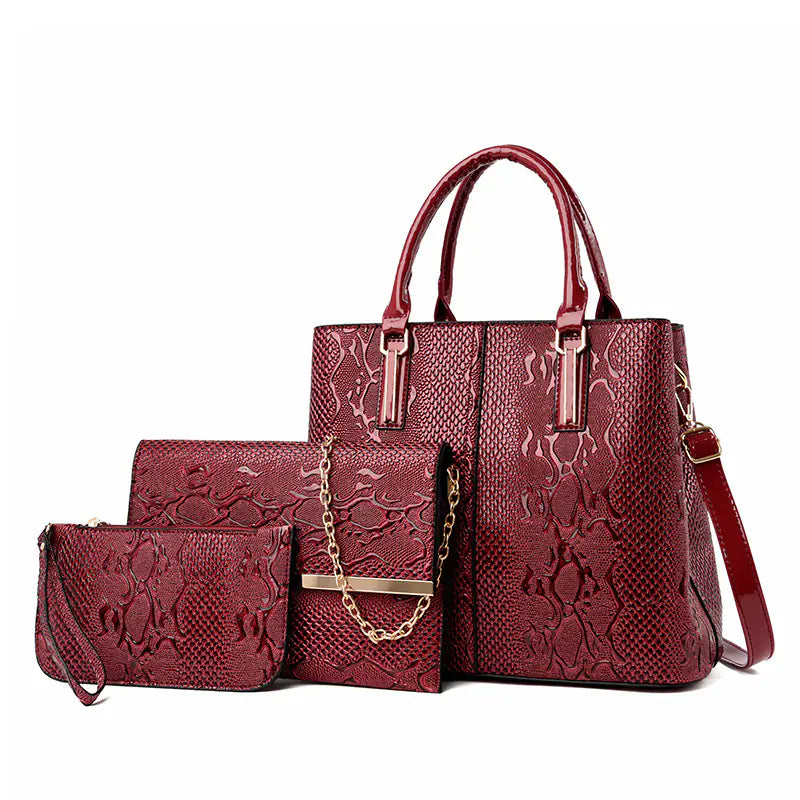 Conjunto de 3 bolsos de mano para mujer de moda Skinluminova