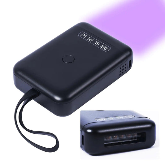 Kit de extensiones V Light | Mini máquina portátil 405 nm | Secado rápido | Lámpara LED UV + pegamento | Ideal para pelucas | Color negro. Skinluminova
