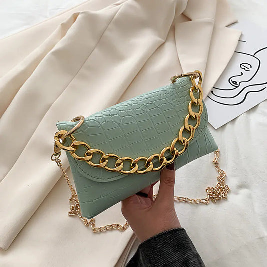 Bolso bandolera con cadena retro de moda Skinluminova
