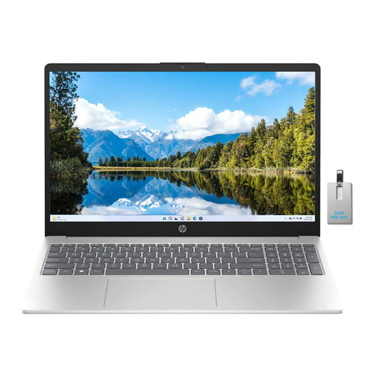 Portátil HP 15,6" Full HD | AMD Ryzen 5 7520U | 16GB RAM | 256GB SSD PCIe | Windows 11 Home | Plata natural | Incluye tarjeta SD de 32GB. Skinluminova