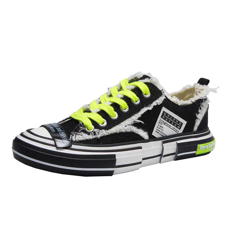 Zapatillas de lona retro para mujer con suela gruesa Skinluminova
