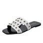 Sandalias planas con remaches de moda para uso casual de mujer Skinluminova