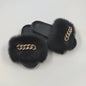 Chanclas de piel de zorro sintética de peluche, pantuflas de moda Skinluminova