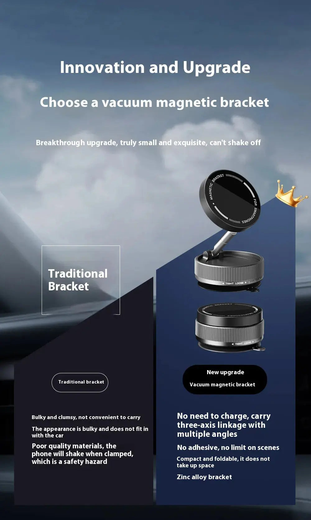 Soporte magnético para teléfono al vacío Skinluminova