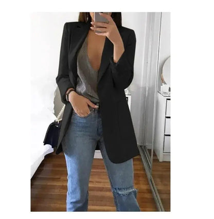 Blazer tipo cárdigan ajustado con temperamento - Skinluminova