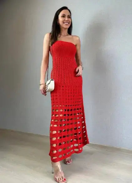Vestido ajustado estilo tubo con cuello halter Skinluminova