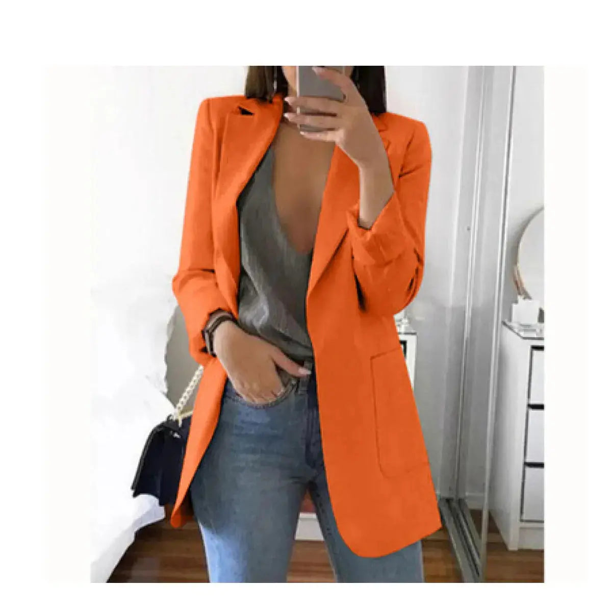 Blazer tipo cárdigan ajustado con temperamento - Skinluminova