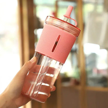 Vaso de plástico portátil de gran capacidad para estudiantes, de doble capa y para exteriores Skinluminova