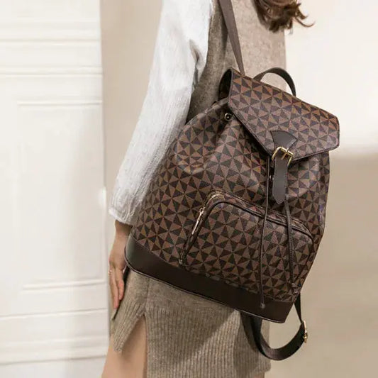 Mochila grande antirrobo de cuero para mujer Skinluminova