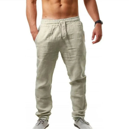 Pantalones de lino y algodón con bolsillos Skinluminova