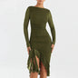 Vestido tubo sin espalda con costuras de malla Skinluminova