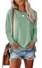 Camiseta Casual de Manga Larga con Bolsillo Dividido Skinluminova