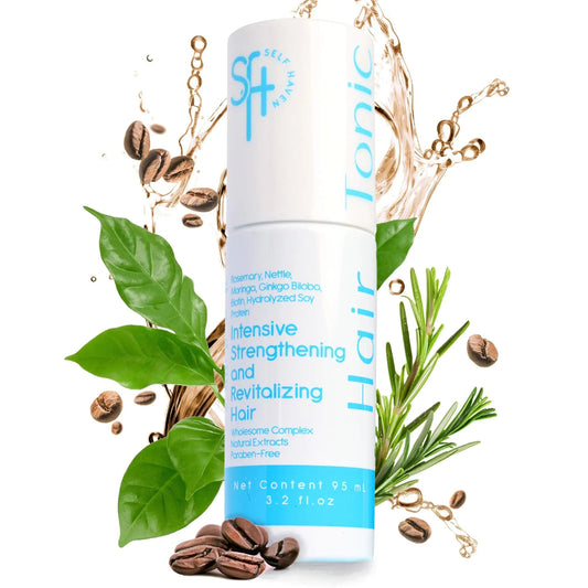 Self Haven - Spray de cafeína, biotina y romero para el crecimiento del cabello (95 ml) - Spray revitalizante y engrosador - Tónico capilar para hombres y mujeres - Tónico capilar crecimiento intensivo Skinluminova